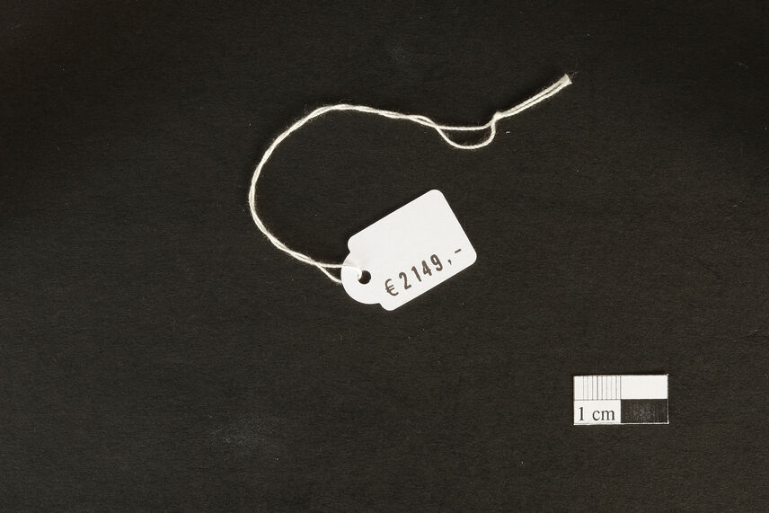 Wofür das Geld II, Stempeldruck auf Fadenetikette, islandrabe